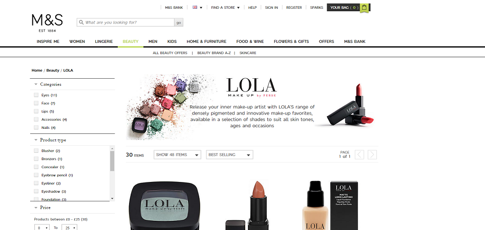 Arenal y Fund Grube saltan a Reino Unido: llevan Lola Make Up a Marks&Spencer